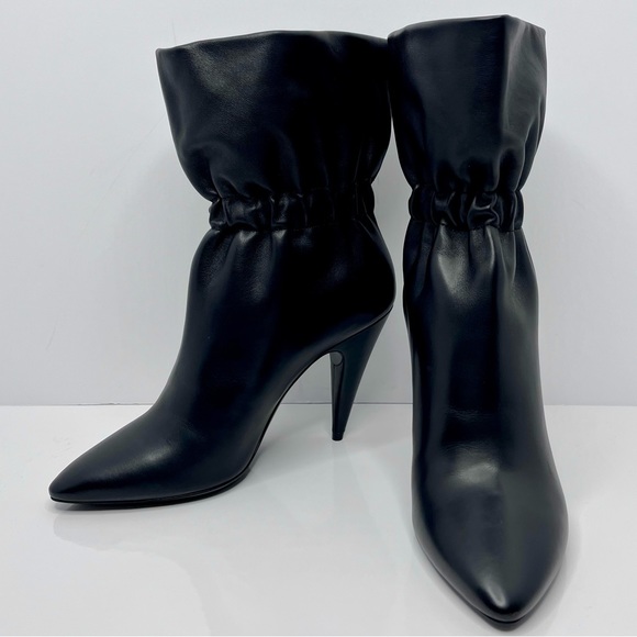 Saint Laurent ‘Etienne’ Ruffled Leather Ankle Booties - Picture 8 of 15